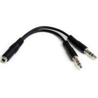 10212913.jpg ADAPTADOR DIVISOR DE AUDIO PARA AUDIFONOS 2X MINI-JACK DE 3.5MM DE 3 PINES A MINI-JACK DE 4 PINES- AURICULARES - NEGRO - STARTECH.COM MOD. MUYHSFMM