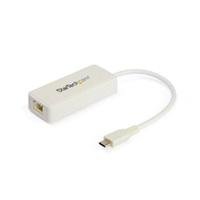 10328632.jpg ADAPTADOR DE RED ETHERNET USB-C CON PUERTO USB A - ADAPTADOR DE RED NIC ETHERNET RJ45 USB TIPO C USB 3.0/USB 3.1 BLANCO - STARTECH.COM MOD. US1GC301AUW