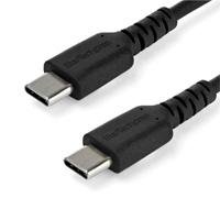 10331972.jpg CABLE DE CARGA DE 1M USB C - DE CARGA RAPIDA USB 2.0 TIPO C A USB C REVESTIMIENTO TPE DE FIBRA DE ARAMIDA M/M 60W NEGRO - STARTECH.COM MOD. RUSB2CC1MB