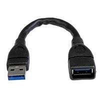 10335177.jpg CABLE DE 15CM EXTENSOR USB 3.0 - ALARGADOR USB 3.0 SUPERSPEED NEGRO - STARTECH.COM MOD. USB3EXT6INBK