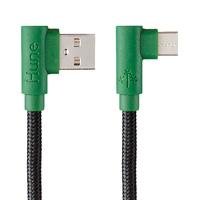 10337373.jpg CABLE MICRO USB TIPO C HUNE HIEDRA SUSTENTABLE TRENZADO CARGA RAPIDA Y DATOS 90ª 1.2M (BOSQUE)