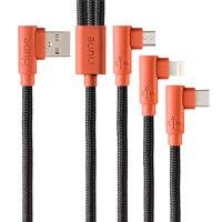 10337393.jpg CABLE 3 EN 1 MICROUSB/TIPO C/LIGHTNING HUNE HIEDRA SUSTENTABLE TRENZADO 90ª 1.2M COMPATIBLE CON IPHONE (CORTEZA)