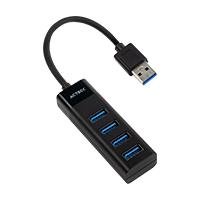 10356933.jpg HUB ACTECK PORT X 3 DH425 / USB A / 4 PUERTOS USB 3.0 / 30 CM / NEGRO / AC-934664