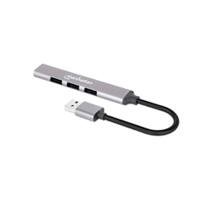 10400815.jpg HUB USB,MANHATTAN,168427, V2.0 3 PTOS Y V3.0 1 PTO, ALUMINIO GRIS ESPACIAL