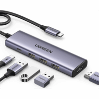 15596-p.png HUB USB-C (Docking Station) 5 en 1 | HDMI 2.0 4K@30Hz | 3 USB-A 3.0 (5Gbps) | USB-C PD Carga 100W | Potente Disipación de Calor | Chip de Ultima Generación | Cable de Nylon Trenzado de 25 cm | Carcasa de Aluminio.