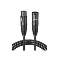 Cable para Micrófono XLR Tipo Canon Macho a Hembra / 10 Metros / Plug & Play / Antiinterferencias / Triple Blindaje / Alta Calidad / Color Negro
