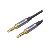 Cable Auxiliar de 3.5mm / Cable Audio Estéreo / Núcleo de Alambre de Cobre Esmaltado / Carcasa de Aluminio Azul + Nylon Trenzado /  Soporta Micrófono / 2 Metros