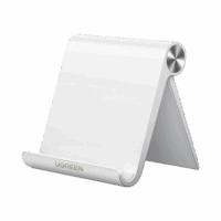 30285-p.png Soporte de Escritorio para Telefono Celular / Ajustable de 0° a 100° / Goma Antiarañazos / Antideslizante / Amplia Compatibilidad con dispositivos de 4'' a 7.9'' / Plegable / ABS / Color Blanco