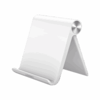 30485-p.png Soporte de Escritorio para Tablet / Ajustable de 0° a 100° / Goma Antiarañazos / Antideslizante / Amplia Compatibilidad con dispositivos de 4'' a 13'' / Plegable / ABS / Color Blanco