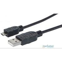 3437686.jpg CABLE USB,MANHATTAN,307178, V2 A-MICRO B, BOLSA PVC 1.8M NEGRO