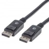 3753685.jpg CABLE DISPLAYPORT,MANHATTAN,307116, V1.2 M-M 2.0M NEGRO 4K60HZ,BLINDADO MACHO-MACHO