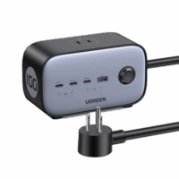 40896-p.png Cargador de Escritorio y Tomacorriente Múltiple | 3 Puertos USB-C | 1 Puertos USB-A | 3 Tomacorriente de CA | Tecnología GaN II | 1 USB 100W PD | Carga Rápida | Diseño Innovador en Forma de Cubo | Interruptor de Apagado.