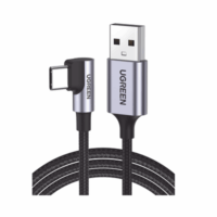 50941-p.png Cable USB-A a USB-C | 1 Metro | Conector con Ángulo Recto de 90° | Carga Rápida de hasta 60W | 480 Mbps | PD3.0 | QC4.0/3.0/2.0 | FPC | AFC | Protección Integrada| Caja de Aluminio | Nylon Trenzado | Color Negro