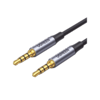 Cable Auxiliar de 3.5mm / Cable Audio Estéreo / Núcleo de Alambre de Cobre Esmaltado / Carcasa de Aluminio Azul + Nylon Trenzado /  Soporta Micrófono / 5 Metros
