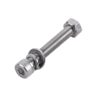 9505080254-p.png Tornillo Allen Milimétrico de Acero Inoxidable M8-1.25 x 25 / Con Tuerca, Arandela de Presión y Plana / Para Montajes de Módulos Foto Voltaicos .