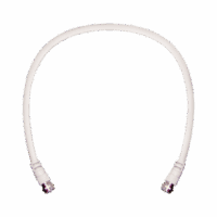 Jumper Coaxial con Cable Tipo RG-6 en Color Blanco de 60.96 centímetros de Longitud y Conectores F Macho en Ambos Extremos. 75 Ohm de Impedancia.