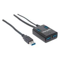 9672296.jpg HUB USB,MANHATTAN,162302, V3.0 4 PTOS CON FUENTE, NEGRO
