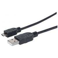 9763646.jpg CABLE USB,MANHATTAN,307161, V2 A-MICRO B, BOLSA PVC 1.0M NEGRO