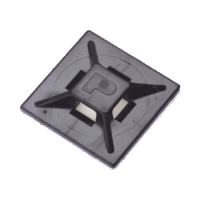 ABM2SATC0-p.png Sujetador Para Cable de 4 vías, con Adhesivo Acrilico, 25.4 x 25.4mm (1in x 1in), Color Negro, Uso en Exterior, 1 pieza