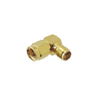ACX2219ND-p.png Adaptador en Ángulo Recto, de Conector SMA Macho a SMA Hembra Inverso, Oro/ Oro/ Teflón.