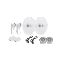 C5XTP27-p.png Enlace completo de 2 radios C5X con antenas UD-TP-27 (27 dBi), rango de frecuencia extendida (5.1 a 6.4 GHz), incluye inyector POE y cable de alimentación y adaptador para la antena