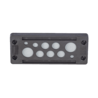 CESU2E10-p.png Pasacable de 10 Orificios de Marco Rectangular, IP65, 4.41" X 1.42", para Cables no Terminados, Color Negro.