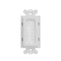 CFGBWH-p.png Placa de Pared Pasacables Tipo Cepillo, Estándar GFCI, Material ABS, Color Blanco