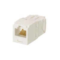 CJ688TGAW-p.png Conector Jack RJ45 Estilo TG, Mini-Com, Categoría 6, de 8 posiciones y 8 cables, Color Blanco Ártico