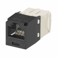CJ688TGBL-p.png Conector Jack RJ45 Estilo TG, Mini-Com, Categoría 6, de 8 posiciones y 8 cables, Color Negro