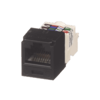CJ688TPBL-p.png Conector Jack RJ45 Estilo TP, Mini-Com, Categoría 6, de 8 posiciones y 8 cables, Color Negro