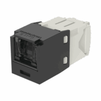 CJH688TGBL-p.png Conector Jack RJ45 Estilo TG con Ventana, Mini-Com, Categoría 6, de 8 posiciones y 8 cables, Color Negro