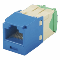 CJT688TGBU-p.png Conector Jack RJ45 Estilo TG, Mini-Com, Categoría 6, de 8 posiciones y 8 cables de Calibre 28/30 AWG, Color Azul