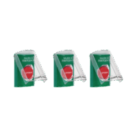 CPSS13ES-p.png Paquete de 3 Botones con 3 Diferentes Métodos de Activación y 3 Mensajes Diferentes, Color Verde