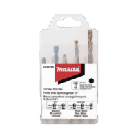 D23765-p.png Juego de 5 Brocas con Inserción Hexagonal de 1/4". De concreto: 3/16" y 1/4". Para metal: 1/8", 3/16" y 1/4".
