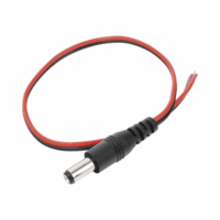 DCCORD-p.png Cable con CONECTOR MACHO (Pigtail) / Alimentación para Vcc con Puntas Libres / POLARIZADO / Largo 22cm / CALIBRE 22AWG.