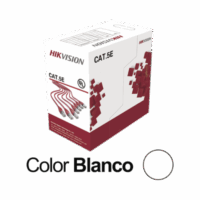 DS1LN5ESW-p.png bobina de cable utp 305 metros / cat5e (24 awg) / color blanco / pvc (cm) / uso en interior / 100% cobre / aplicaciones de cctv y redes de datos DS-1LN5E-SW