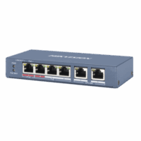 DS3E0106HPE-p.png switch poe+ / no administrable / 3 puertos 10/100 mbps 802.3 af/at (30 w) + 1 puerto 100 mbps hi-poe (60 w) / 2 puertos 10/100 mbps uplink / 250 metros poe larga distancia / 60 w DS-3E0106HP-E