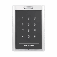 DSK1101MK-p.png Lector de Tarjetas MIFARE y Contraseñas / Conexión Wiegand y RS-485 / Estético y Fácil de Utilizar / Indicador LED Modelo:DS-K1101MK