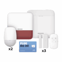 DSPWA48KSDV2R-p.png (AX PRO) KIT de Alarma AX PRO con GSM (3G/4G), Wi-Fi y Ethernet / Incluye: 1 Hub con batería de respaldo / 2 Sensores PIR / 3 Contactos Magnéticos Slim / 1 Control Remoto / 1 Sirena Roja Inalambrica Exterior Modelo:DS-PWA48-KSDV2(R)