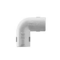 DX40316.jpg Unión en "L" (Codo) para tubería rígida, recomendado para cable eléctrico, PVC Auto-extinguible, de 32 mm