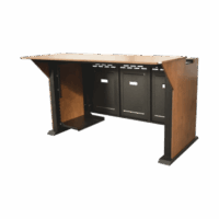 EMS01-p.png Estación Mobiliaria Profesional de Monitoreo y Control / Videovigilancia / Acceso / Alarmas / Etc... / Metal Negro y Madera Tono Claro