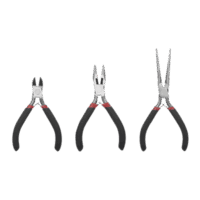 EP345-p.png Juego de 3 Mini Pinzas de Corte de 5". Incluye: Pinza de Punta Redonda, Diagonal y Punta de Aguja.