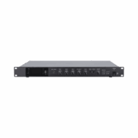 Amplificador de Audio | 1 canal | 350 W | Sistema 100V y Baja Impedancia | 4 Entradas de Micrófono Balanceadas | Bluetooth | USB | SD | FM | Montaje en Rack