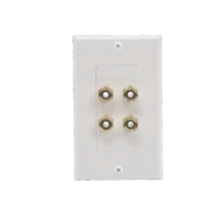 Placa de Pared | Postes de Unión Tipo Banana | Conexión para 2 Altavoces | Fácil Instalación | Conectores Chapados en Oro