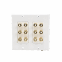 Placa de Pared | Postes de Unión Tipo Banana | Conexión para 6 Altavoces | Fácil Instalación | Conectores Chapados en Oro