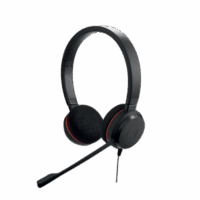 Jabra Evolve 20 Duo con conexión USB, micrófono con cancelación de ruido de última generación, configuración Plug and Play, Certificación Microsoft Teams (4999-823-109)