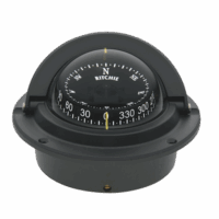 Brújula serie Voyager en color negro, cuenta con iluminación nocturna color verde.