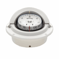 Brújula serie Voyager en color blanco, cuenta con iluminación nocturna color verde.