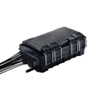 FDP420E16-p.png Caja de Distribución de Fibra Óptica para 24 Empalmes, con 16 acopladores SC/APC simplex, Exterior IP65, Color Negro