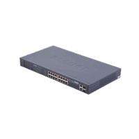 FGSW1822VHP-p.png Switch no administrable PoE+ Extended, Aislamiento VLAN de 16 puertos + 2 combo TP/SFP Gigabit y Pantalla